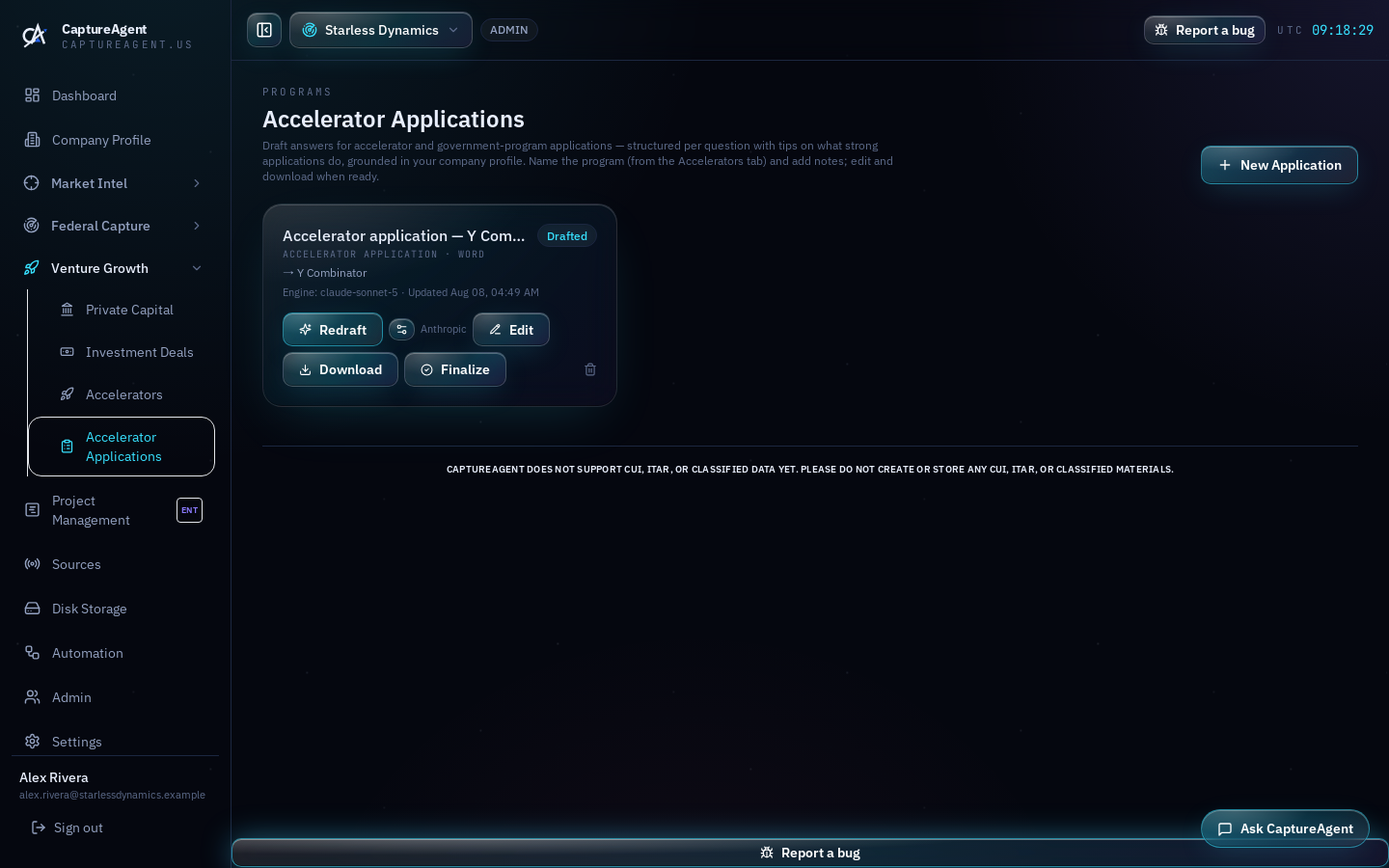 Defense accelerators directory screenshot