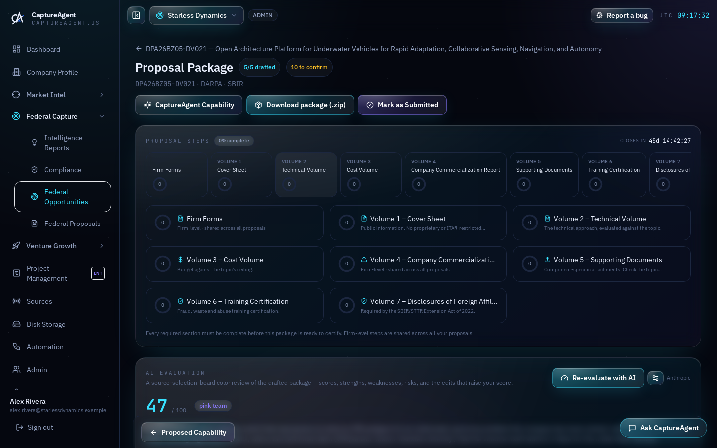 Proposal workspace screenshot